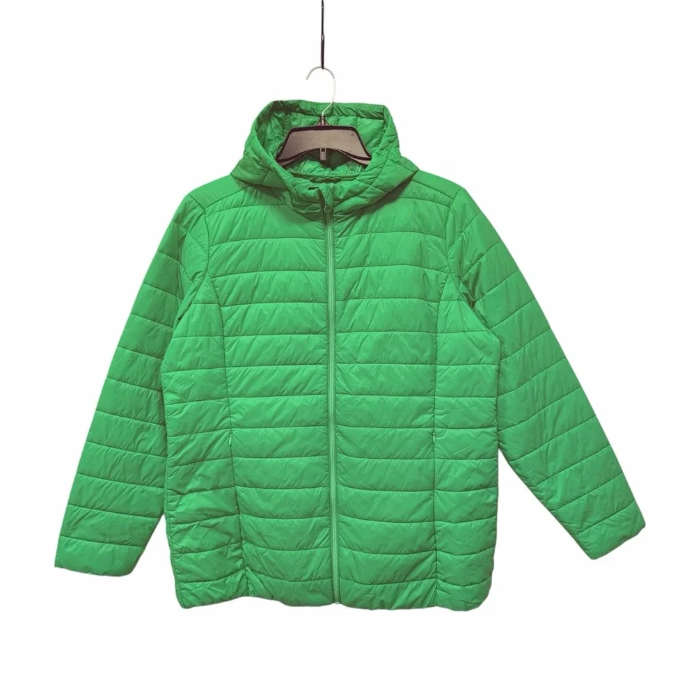 Torrid Packable Puffer Jacket Green Size 00 (L)